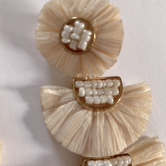 Statement Earrings Beaded Raffia Palm Bohemian Drop Dangle Earrings for women - Picture 7 of 7